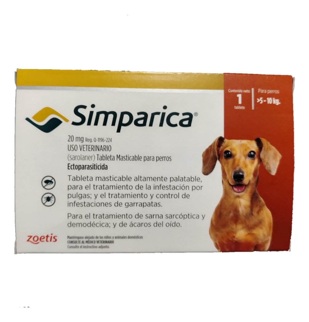 Masticable perros Simp 20mg cafe 1 Tab 5-10kg