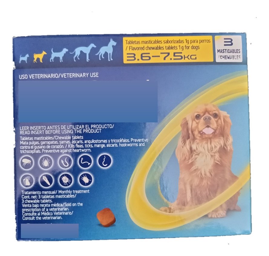Masticable Spectra Amarillo perro 3.5-7.5 kg, 3 tabletas