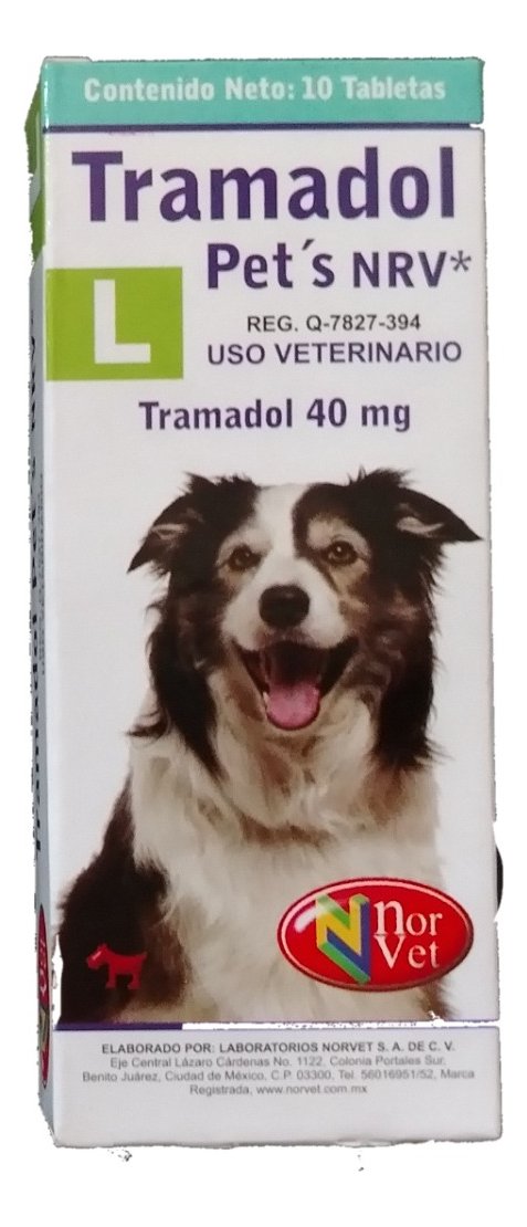 Tramadol Pets NRV L 40mg, 10 Tabletas