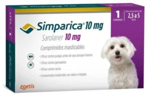 SIMPARICA 10 MG 2.5-5 KG / 1tbs