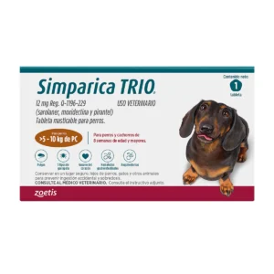 SIMPARICA TRIO CARAMEL 12 MG 5.1- 10 KG / 1tbs
