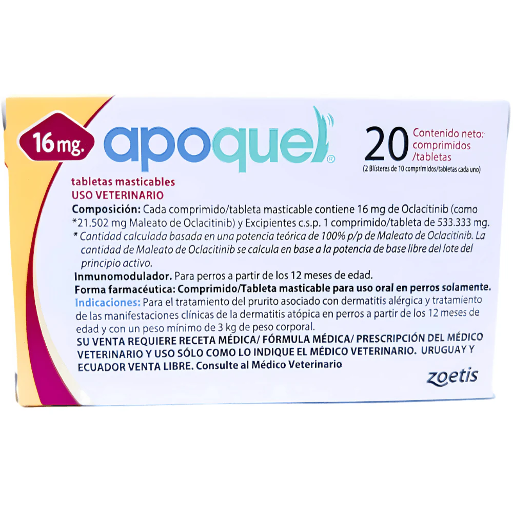 APOQUEL MASTICABLE 16 MG / 20 tabs